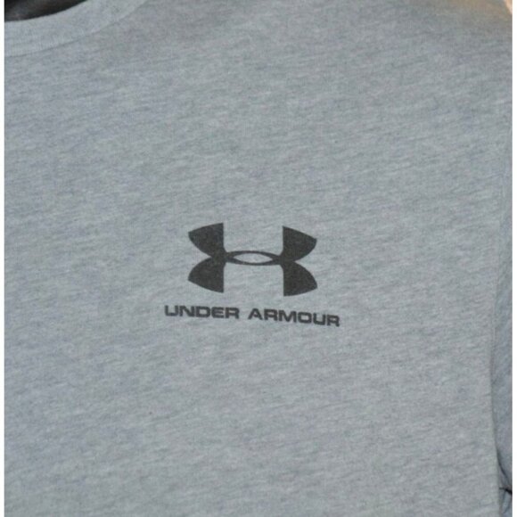 Under Armour Men's Gray Short Sleeve Athletic T-Shirt Tee Size S Logo Stretch - Picture 3 of 8
